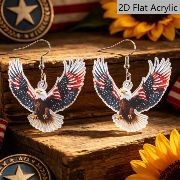 Wholesale Retro Acrylic Statue Print Drop Earrings For Women In White And Red With 304 Stainless Steel Ear Pins