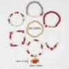 Wholesale Rugby Beaded Bracelet Sports Day Soft Clay Elastic Bracelet For Rugby Mom Original Design Plated Bracelet Unisex Handmade