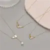 Wholesale Enamel Shell Necklace For Women With Electroplated Copper And Zircon Inlay Pendant