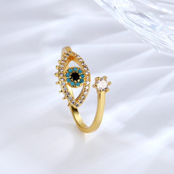oly-c1b38090c76ca65e73862e14ac198b31 Wholesale Devil's Eye Ring Women's Fashion Light Luxury High-end Niche Design Blue Eye Ring