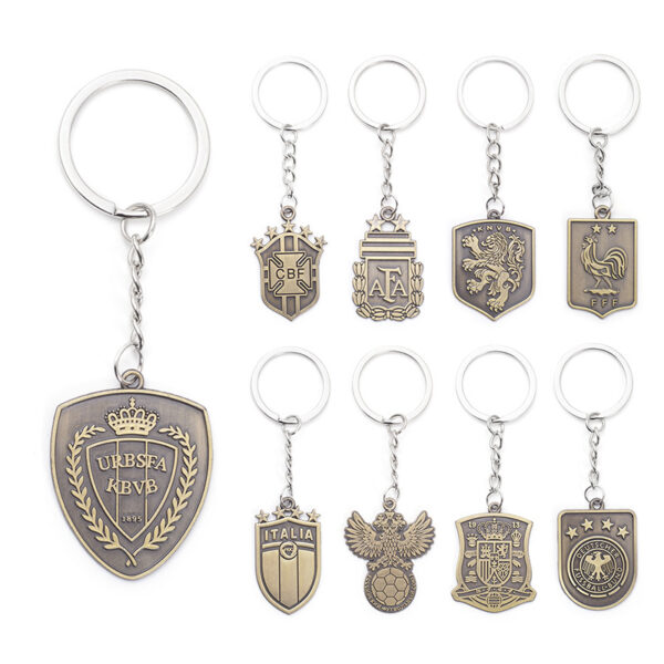 Wholesale Football team key chain national team Brazil Argentina Germany Cup World Cup zinc alloy pendant