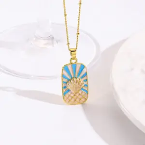 Blue Shell with Chain / 1 Strand/Package