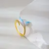 Wholesale Adjustable Open Ring Starfish Shell Design Unique Style Ocean Theme Fashionable Accessory Gold Plated Copper Material