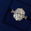 Wholesale Luxury Design imitation moissanite Oval pigeon egg carat diamond ring White Gold Group inlaid zircon ring female