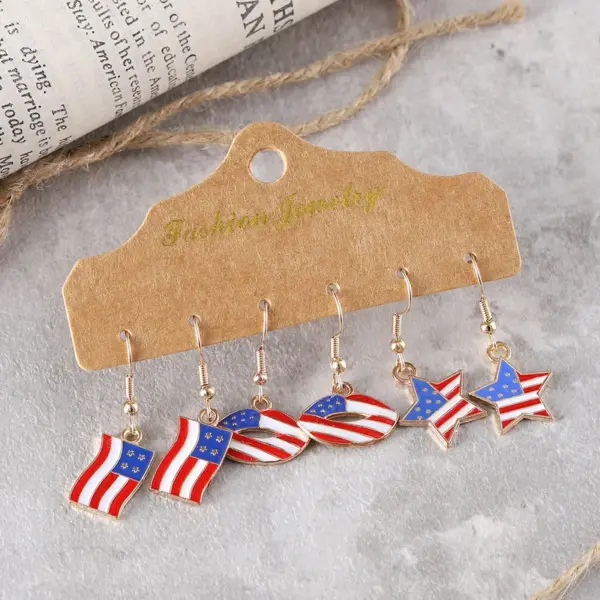 Wholesale 1 Set Retro Star Heart Shape Butterfly Alloy Drop Earrings