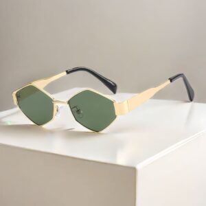 Gold frame dark green film (black feet)