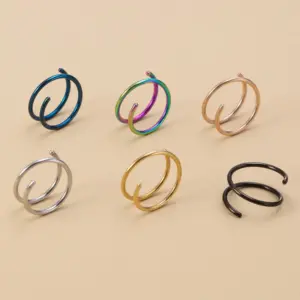 Wholesale Simple Style Solid Color Stainless Steel Plating Nose Ring 1 Piece Nose Pin