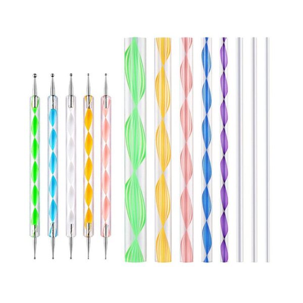 Wholesale Factory wholesale log point drill pen 5 double head point ball pen indentation pen acrylic point flower pen nail pen suit