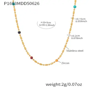 P1693-Golden Ball Bead Chain 33 5cm