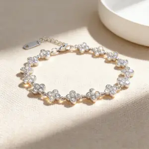 White Diamond Steel Bracelet