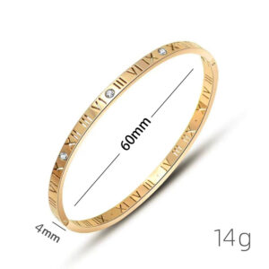 [gold] 4mm roman numerals with diamonds