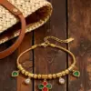 Wholesale Waterproof Non Tarnish Flowers Bracelet For Couples, 18K Real Gold Plated 304 Stainless Steel With Zircon Inlay And Snake Chain