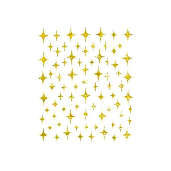Wholesale Internet Red Same Style Star Meteor Nail Art Sticker 3D Back Adhesive Laser Gold Silver Black and White Nail Sticker DIY Decal