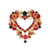 Wholesale Luxurious Full Diamond Heart Shaped Lapel Pins Fashionable Versatile Clothing Accessories For Women Teacher's Day Gift
