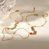 Wholesale Four Leaf Clover Electroplated Bracelet For Women In 304 Stainless Steel With 18K Real Gold PVD Coated And Zircon Inlay On Cable Chain