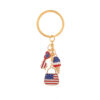 Wholesale US Independence Day Event Commemorative Key Chain Gift Heart-shaped Alloy Oil Dropping Women's Bag Decorative Pendant