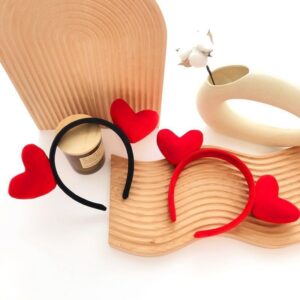 Wholesale Valentine's Day Headwear Cute Red Love Hair Band Tanabata Bridesmaid Wedding Funny Hair Card Girl Headband Hair Accessories Women