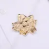 Wholesale Elegant Rose Ball Fashion Alloy Plated Metal Brooch Pin Unisex Stylish Leaf Pattern Zinc Alloy Jewelry Accessory
