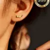 Wholesale Pentagram Electroplated Stud Earrings For Women In SUS316 Stainless Steel With 18K Real Gold PVD Coated Plating And 0.03µm Thickness