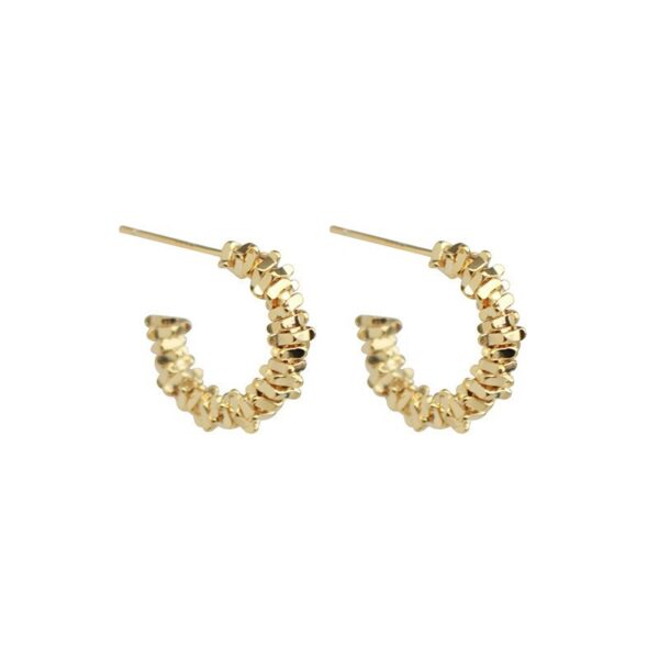 Wholesale 925 silver pin broken silver circle earrings women's cold style light luxury niche unique design high-grade earrings