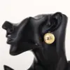 Wholesale Geometric Hypoallergenic Stud Earrings For Women In Copper With KC Golden Plated UV Plating And 0.03µm Thickness