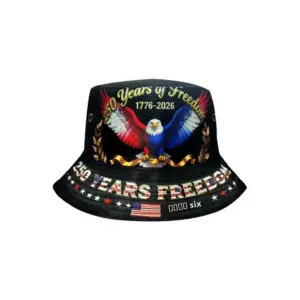 Wholesale Original Design American Flag Bucket Hat With Short Brim, UV Protection, Made Of Polyester Featuring Printing Craft