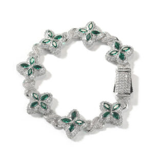 Silver green zirconium / 18.5inch necklace