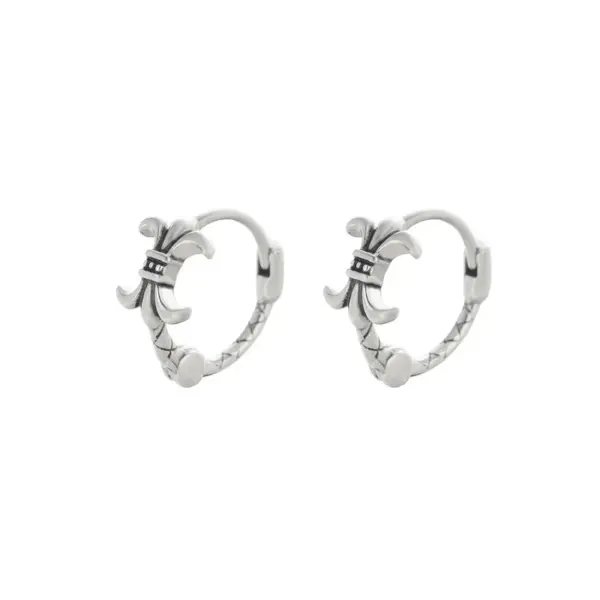 Wholesale Unisex Titanium Steel Cross Earrings Non-Fading Vintage Anchor Design Versatile Jewelry Unisex
