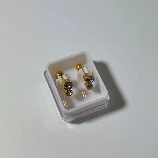 Wholesale PVD Coated 18K Gold Plated Heart Shape Ball 304 Stainless Steel Sweet Waterproof Non Tarnish Cartilage Earrings