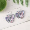 Wholesale Retro White Heart Shape Drop Earrings For Women Featuring Wood Material With Print Design