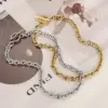 Wholesale 304 Stainless Steel Geometric PVD Coated 18K Real Gold Plated Fashion Waterproof Non Tarnish Plating O-shaped Chain Gold Bracelets Necklace