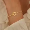 Wholesale Classic Sun Shape Stainless Steel Bracelet In Gold And Silver For Women Elegant Simple Style With Lobster Clasp Daily Use