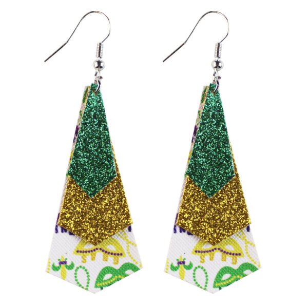 oly-c2ac410e8fd4cfeea0b793576dccbf1d Wholesale Carnival Three-Layer Leather Earrings Cross Pattern Single-Sided Printing Onion Pink Fine Pink Water Drop Leaves