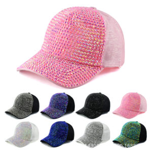 Wholesale Diamond Baseball Cap Sun Protection Rhinestone Peaked Cap Outdoor Travel Sun Hat Foreign Trade Manufacturer Wholesale Versatile