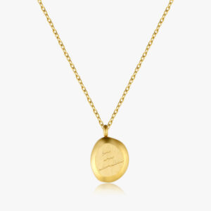 Wholesale XL350 simple all-match brushed fog Golden English text irregular small gold block necklace clavicle chain titanium steel plated 18K
