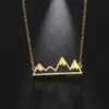 Wholesale Jewelry Simple Style Mountain 304 Stainless Steel Gold Plated Hollow Out Stainless Steel Necklaces