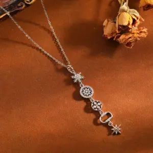 T602 Silver Snowflake Necklace