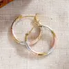 Wholesale Three-dimensional Geometric Earrings For Women In Copper With KC Golden Plated Water Plating And 0.03µm Thickness