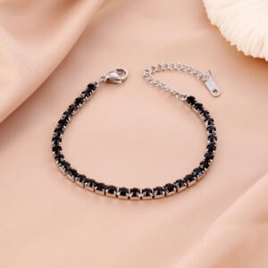 4mm Diamond Bracelet Black