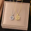 Wholesale Heart Shape Inlay Pendant Necklace For Women With 18K Gold Plated Copper And Rhinestones On Cable Chain