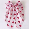 Wholesale valentine's day bow ribbon spring clip heart-shaped red lip printing hair clip hair accessories