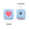 Wholesale 12mm Macaron Sweetheart Square Beads Acrylic Love Square Beads DIY Mobile Phone Chain Keychain Beads