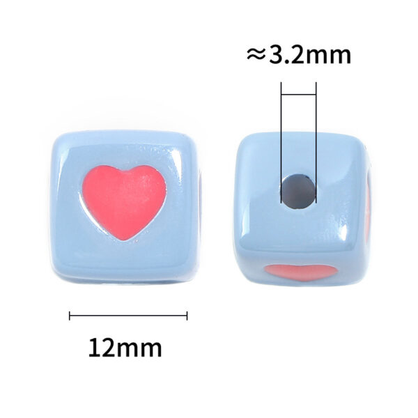 Wholesale 12mm Macaron Sweetheart Square Beads Acrylic Love Square Beads DIY Mobile Phone Chain Keychain Beads