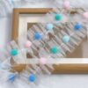 Wholesale 5cm wide color pompom pleated mesh stereo lace candy color wool ball handmade DIY decorative material