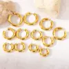 Wholesale Women's Simple Ring Round Earrings Titanium Steel 304 Stainless Steel Stud Earrings Direct Supply