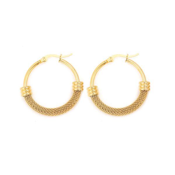Wholesale Ig Internet celebrity same style earrings stainless steel gold plated hollow ring earrings women's popular earrings