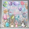 Wholesale  Easter Window Decorations Electrostatic Window Flowers Stickers Shopping Mall Window Glass PVC Wall Stickers