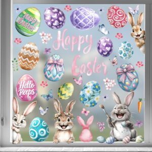 Wholesale 2025 New Cross Border Easter Window Decorations Electrostatic Window Flowers Stickers Shopping Mall Window Glass PVC Wall Stickers