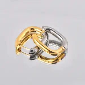 Wholesale 1 Pair Simple Style Commute U Shape Plating Titanium Steel Earrings