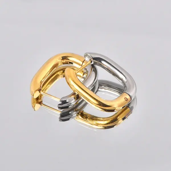 Wholesale 1 Pair Simple Style Commute U Shape Plating Titanium Steel Earrings